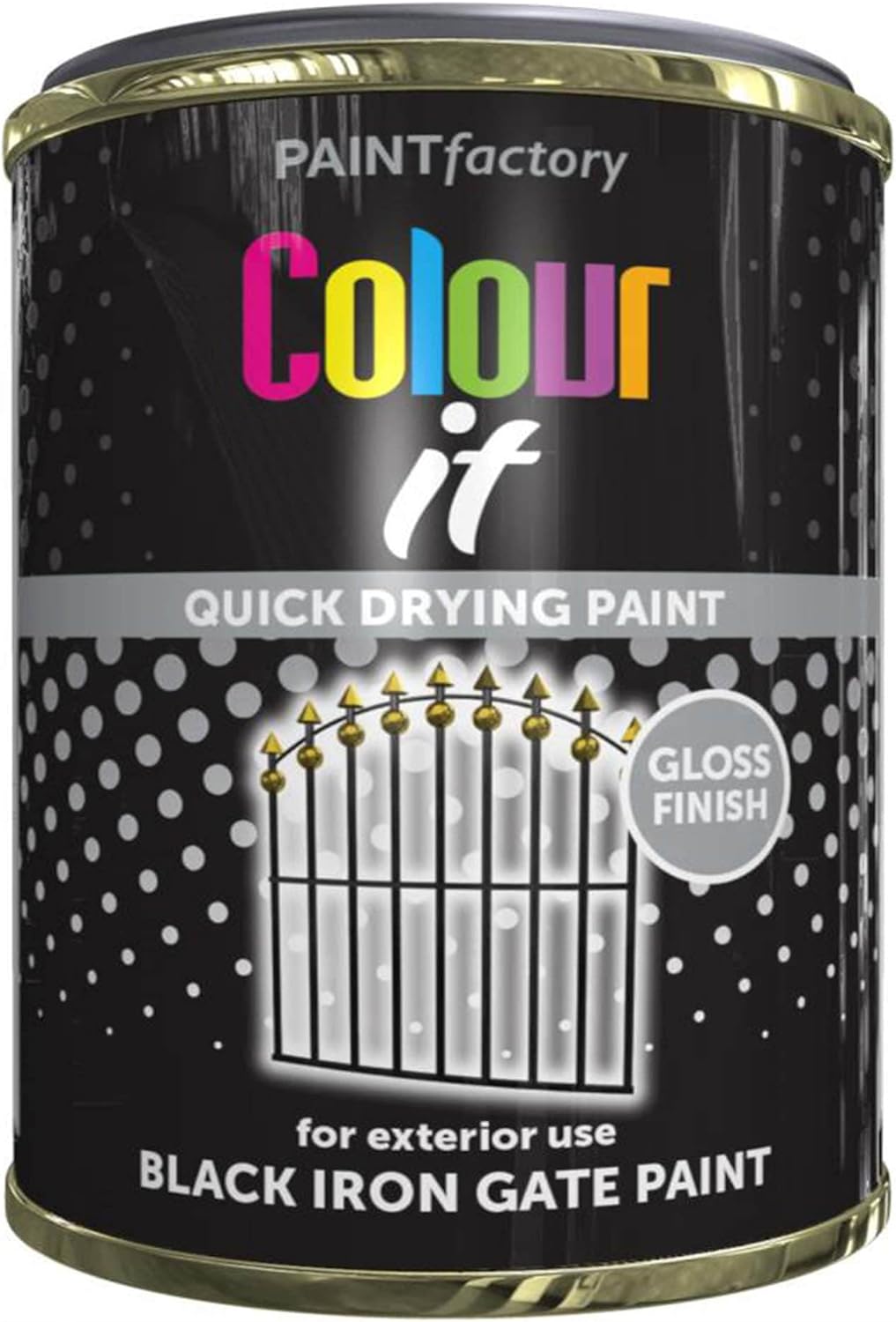 Q&H 300ML Black Iron Gate Paint Restore Wrought Iron Gates Tin MultiSurface Outdoor Small