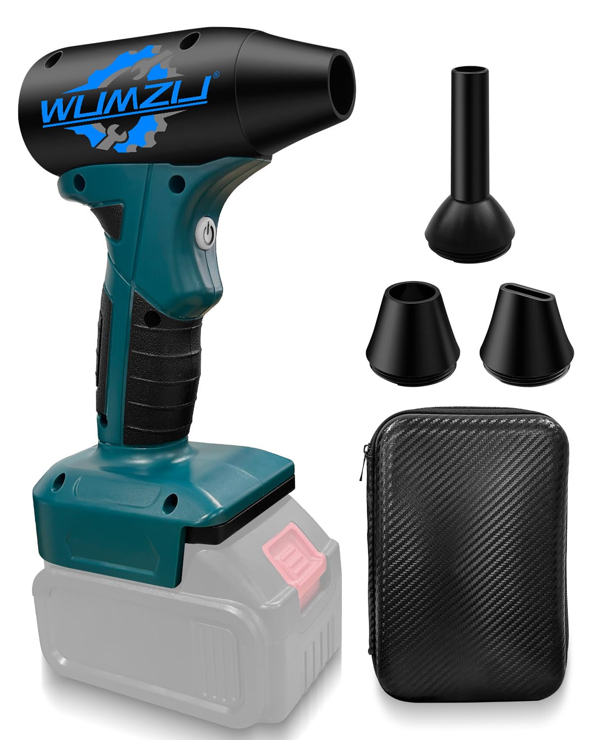 Portable High-Speed Compressed Air Duster with 130000 RPM Turbo Fan Compatible with Makita 18V for Computer Keyboards PC and Car Cleaning (Battery Not Included)