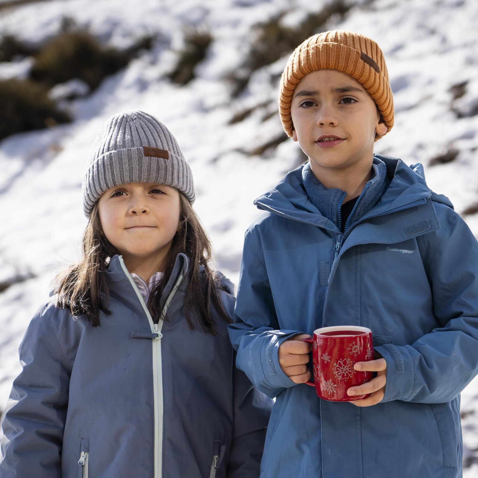MAGISDU Cappello Bambino Bambina Lana Merino Berretto Invernale Liner Cappelli Termico Ragazzo Ragazza