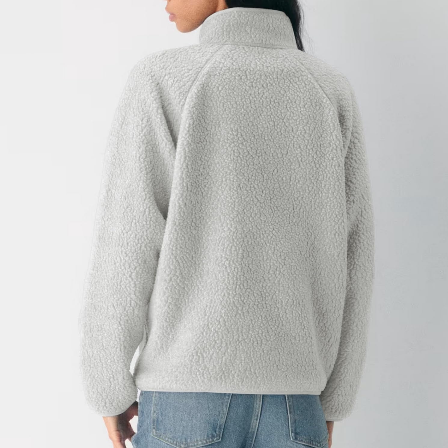 Womens Fleece Jackets Casual Long Sleeve Sherpa Jacket Warm Fuzzy Full Zip Up Sweatshirt Coat with Pockets - Image 3