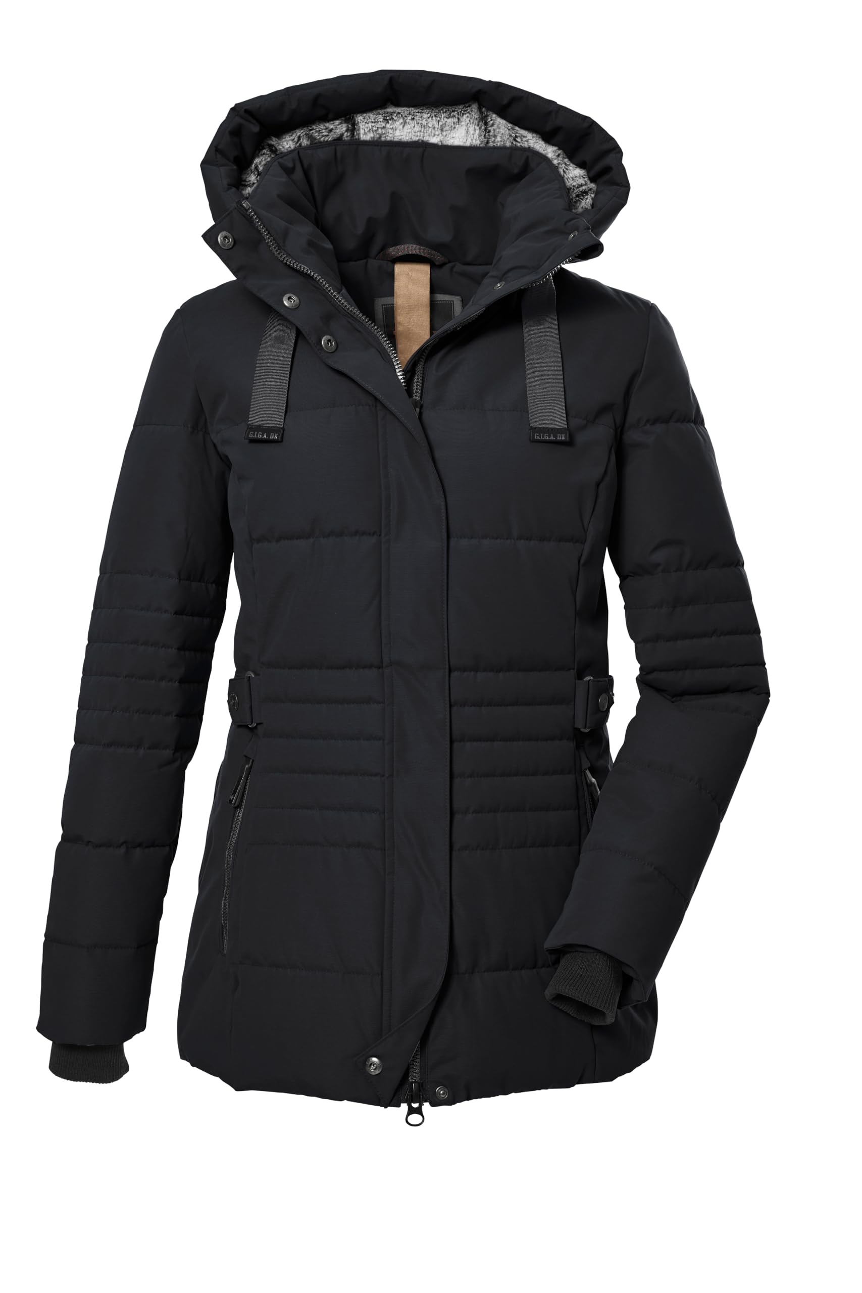 G.I.G.A. DX Damen Steppjacke mit abzippbarer Kapuze/Funktionsjacke in Daunenoptik GW 25 WMN QLTD JCKT, schwarz, 40, 39930-000