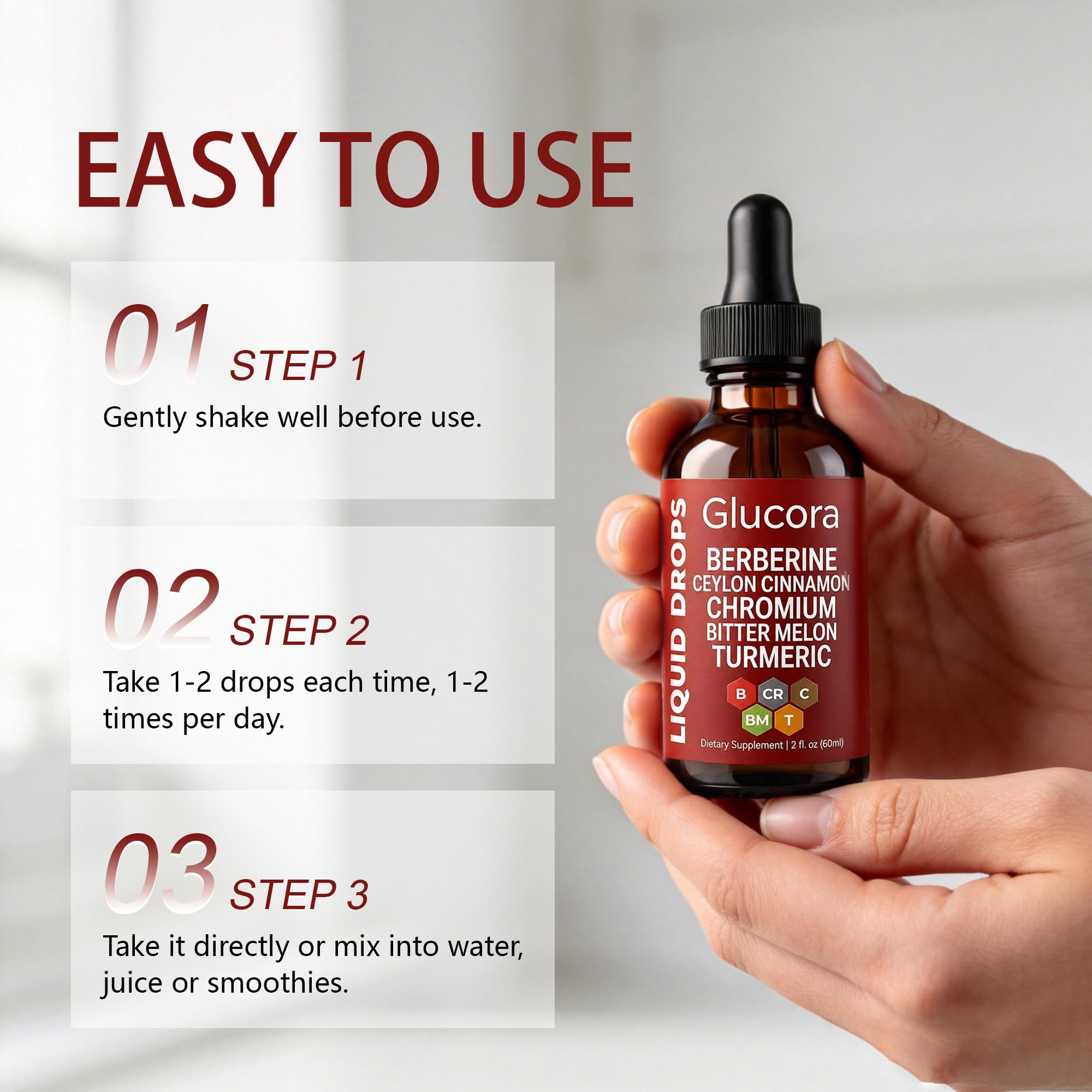 Glucora Berberina Liquida Drops, Glucora Berberine Gotas — Amazon image 5