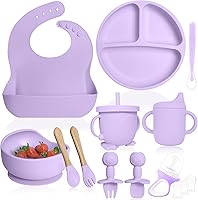 Vista 9 de Bluet B - Set de alimentación de bebé de silicona con chupete - Suministros de destete LED para bebés - Cucharas para bebés, cuenco de succión