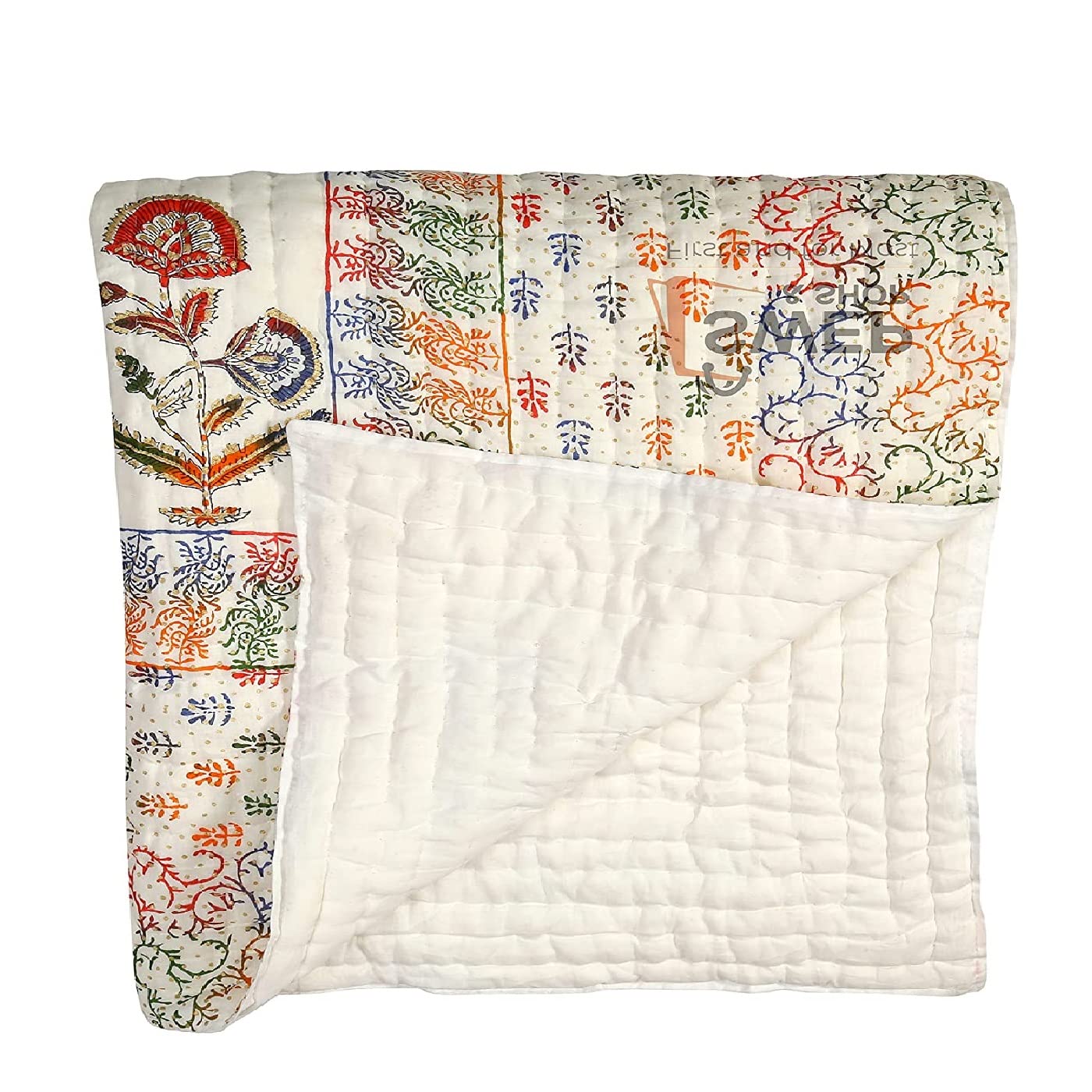 SIBLEY 400 TC Double Bed Jaipuri Razai Organic Pure Cotton Jaipuri rajai Ac Quilt for Winter and Summer Soft Light Weight Rajasthani Traditional Cotton Comforter 87 X 104 inch-image-38