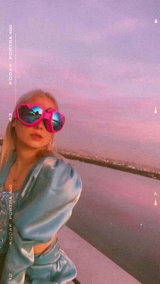 Amazon.com: GUVIVI Heart Shaped Sunglasses Fashion Rave  display picture 2