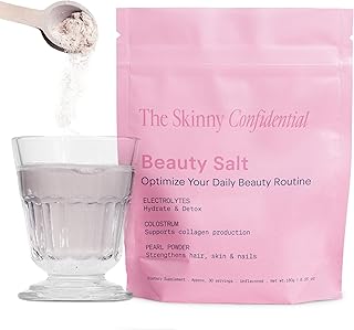 The Skinny Confidential Beauty Salt Hydration Powder with Grass-Fed Colostrum, Electrolytes & Pearl Powder to Support Immunity & Digestive Health - Supports Glowing Hydrated Skin & Radiant Hair