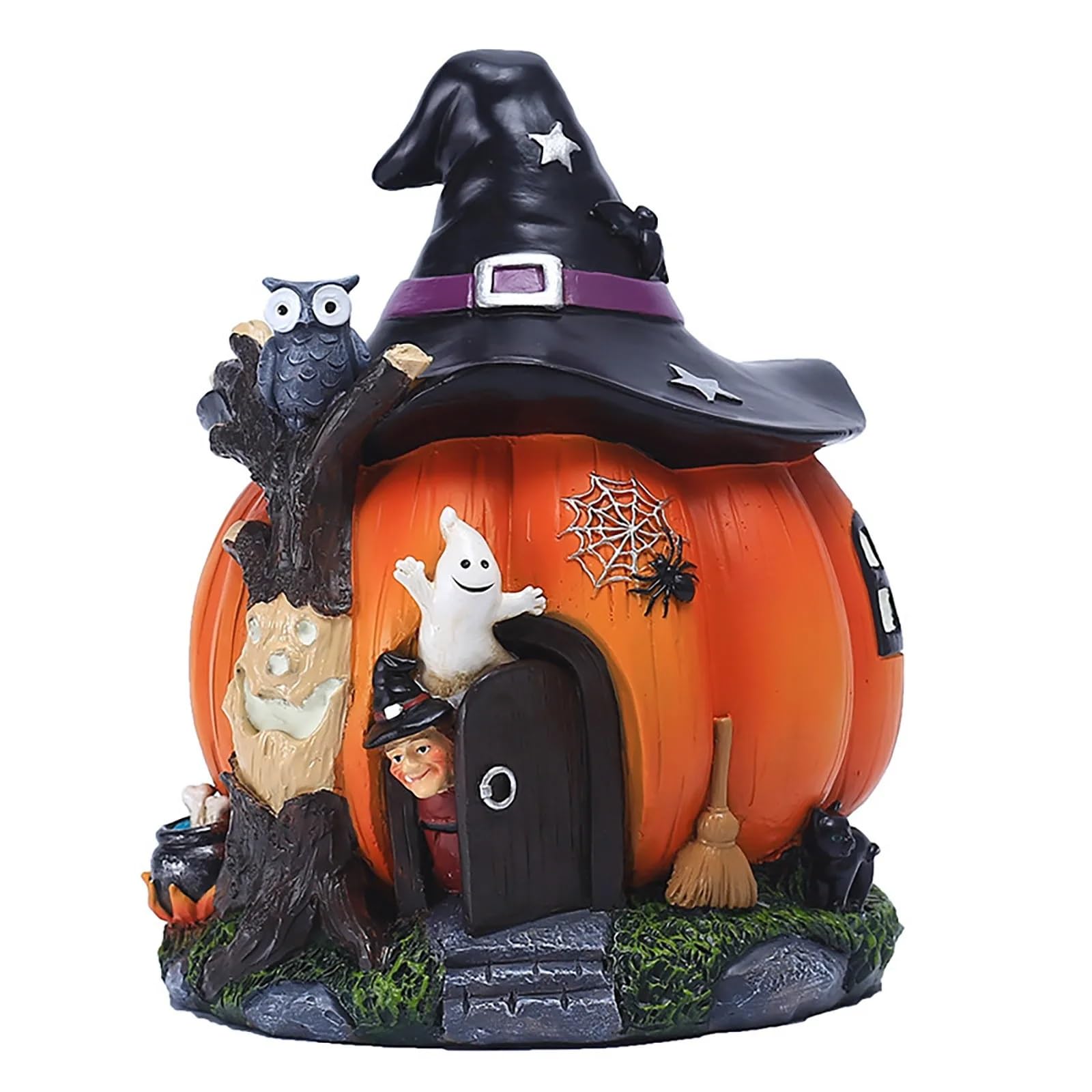 LLiuvcc Halloween Witch Pumpkin House Statue, Used for Indoor and Halloween Party Decoration(1PCS)