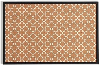 U Brands Cork Bulletin Board, 36" x 24", Black Wood Style Frame, Quatrefoil Design Print, Industrial Grade Pinning Surface