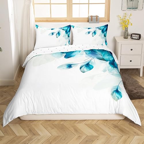 Miniatura 4 de Erosebridal Juego de funda de edredón de decoración de pavo real para niños, juego de ropa de cama con estampado de animales lindos para adultos,