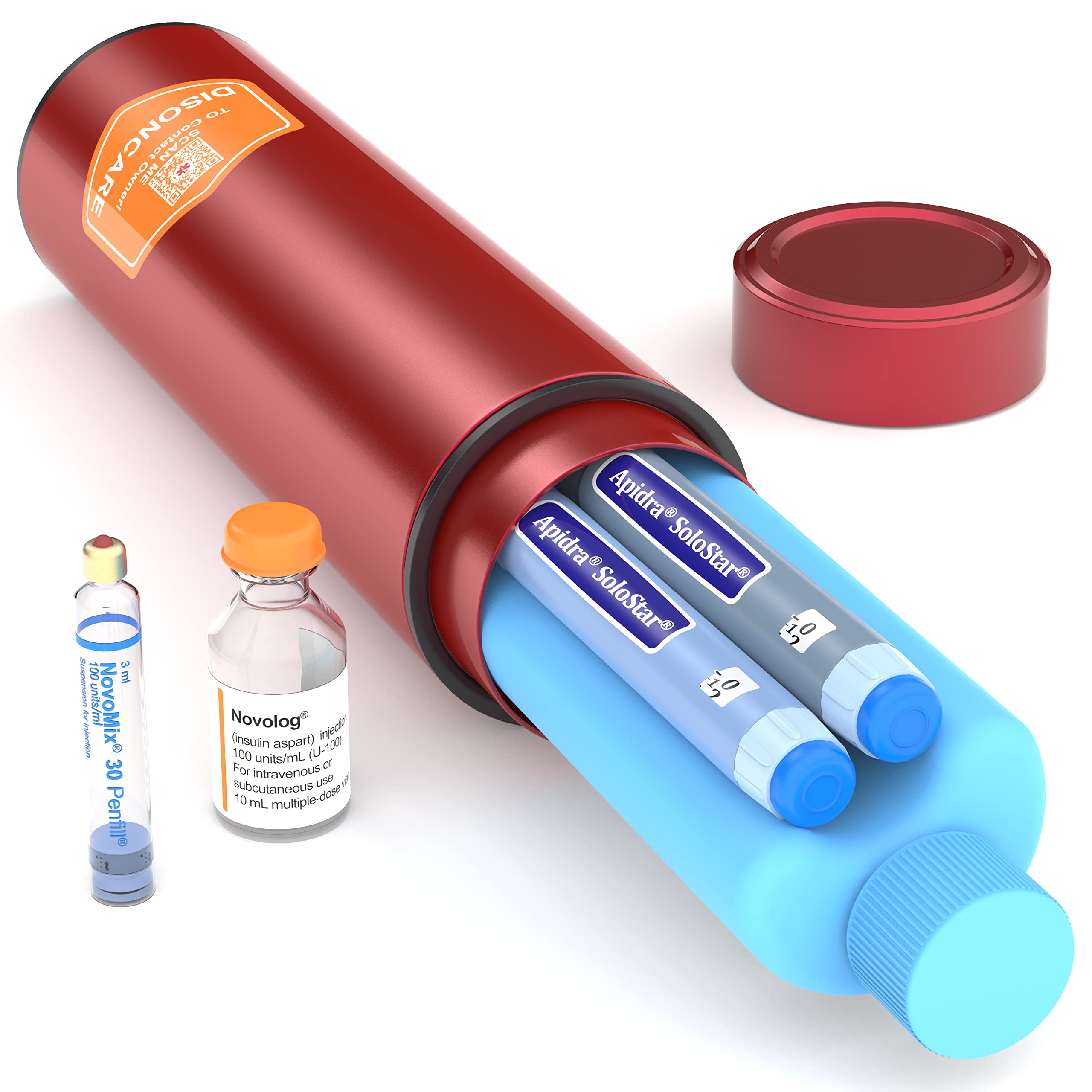 DISONCARE 60H 2 Insulin Pen Cooler Travel Case Diabetic Travel Cooler