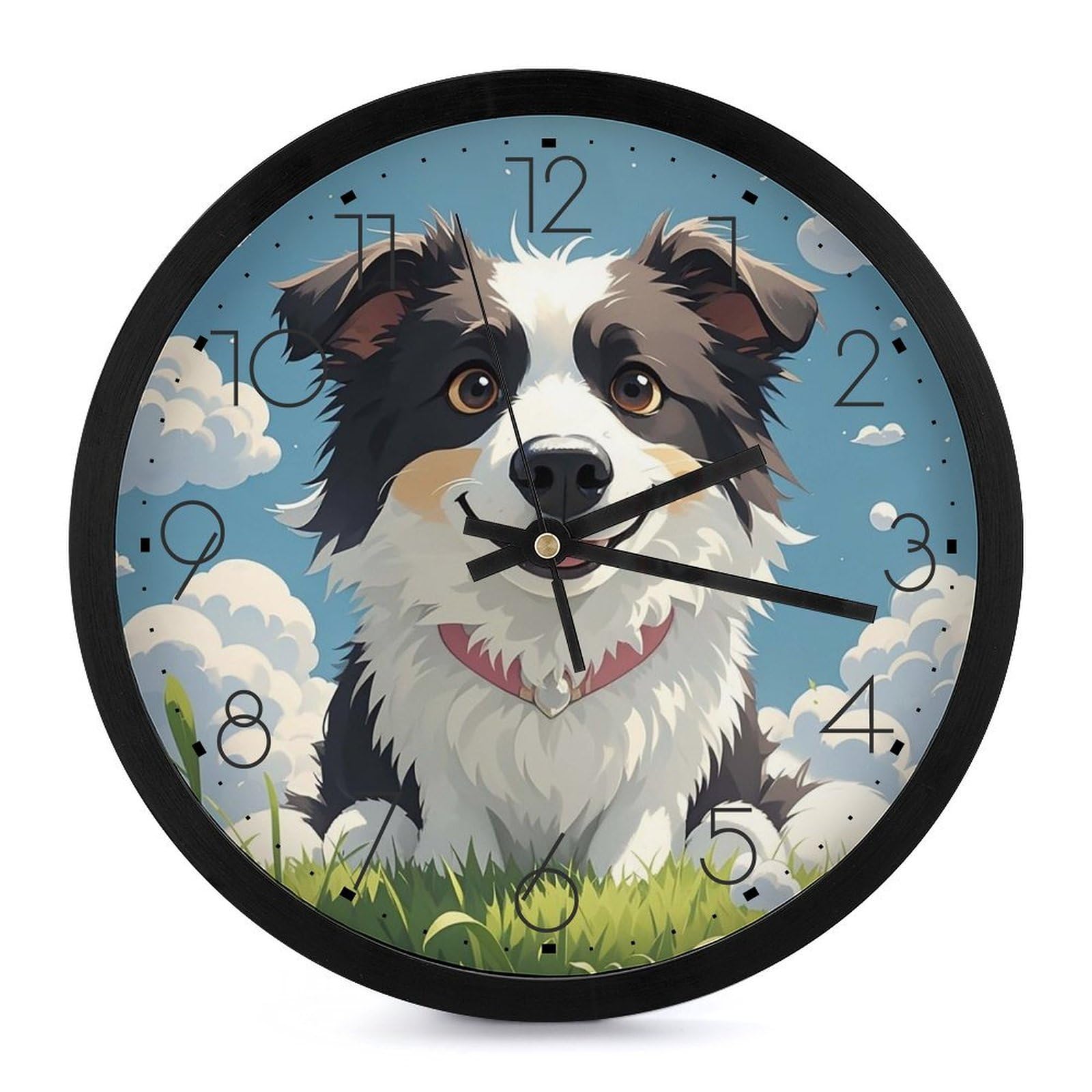 Horloge murale moderne ronde de 25,4 cm silencieuse à piles pour le salon