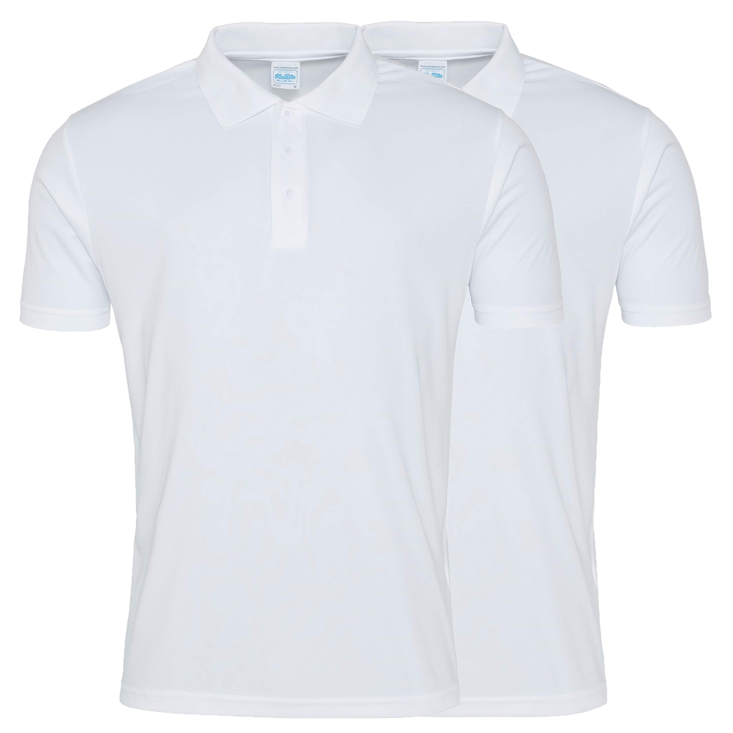 AWDis Just Cool JC021 Cool Smooth Polo 2 Pack - Arctic White - Medium