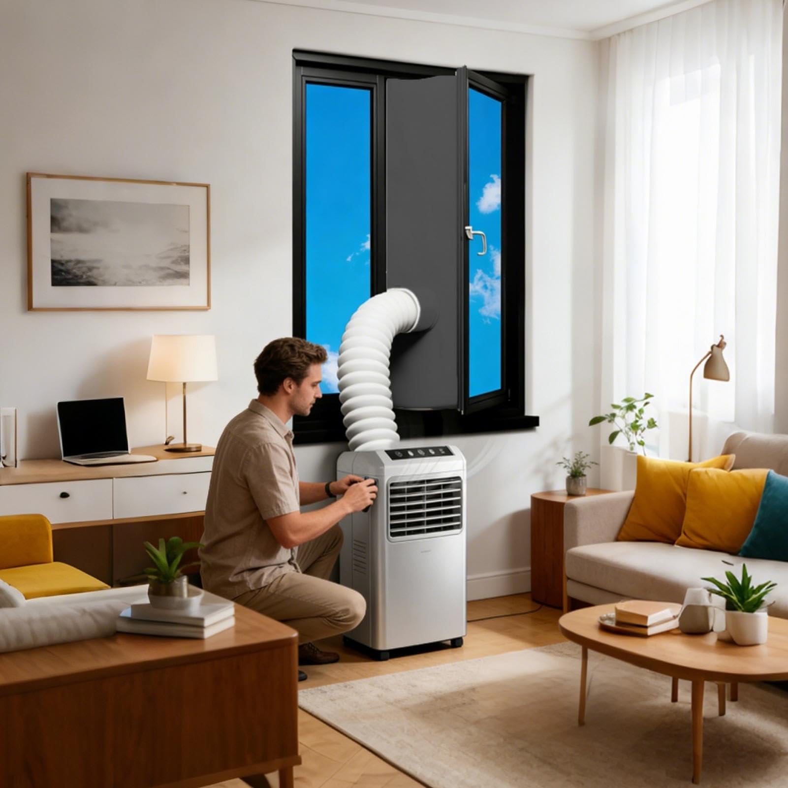 Hot Blow Stop HVAC Guard Kit de sellado de ventana de CA portátil le aire acondicionado Ventilat Solut para entusiastas de las mejoras del hogar y la instalación