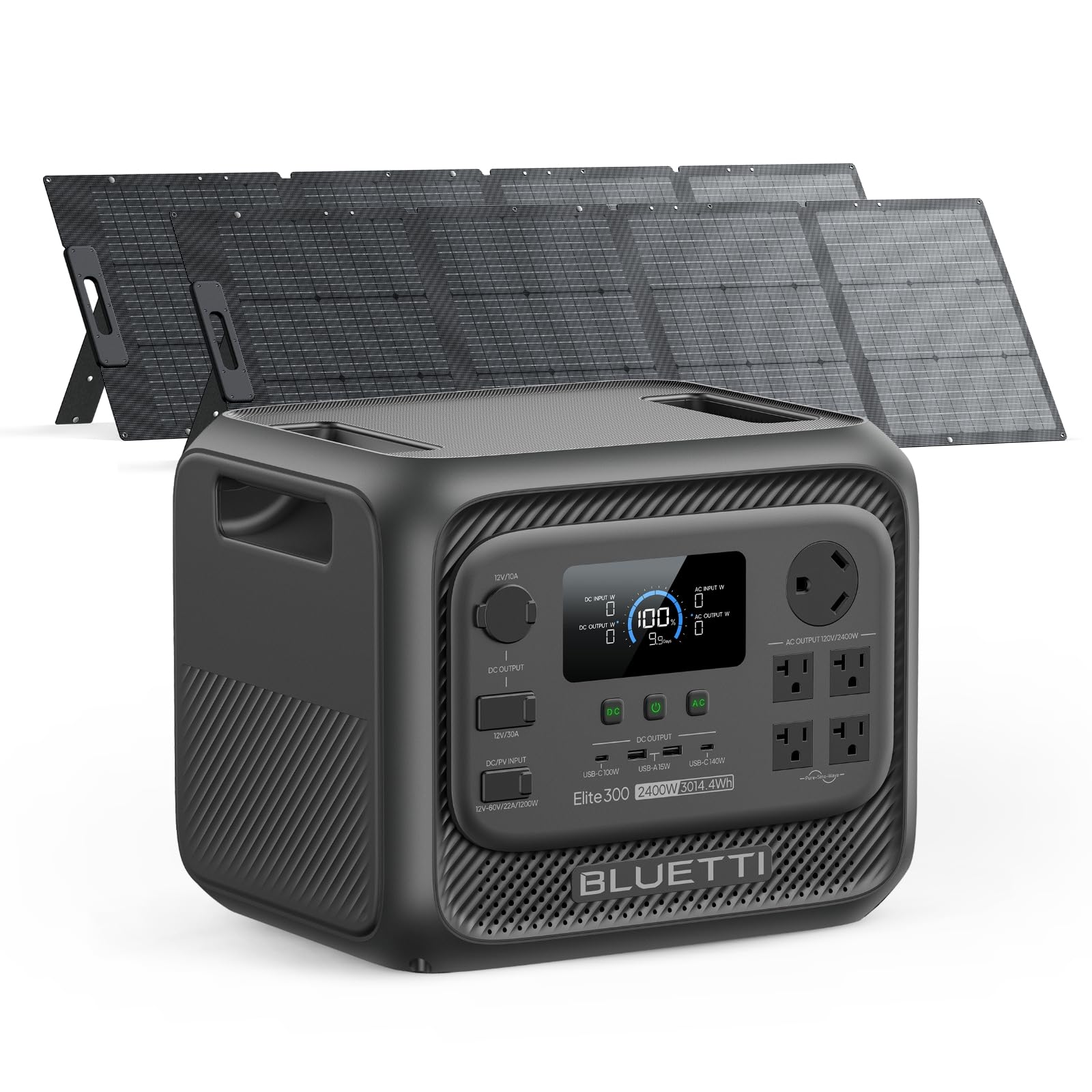 BLUETTI Elite 300 Solar Generator with 2x200W Solar Panels