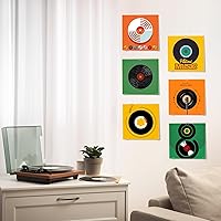 Vista 6 de Kalami 18 estantes de vinilo para discos de vinilo autoadhesivos, soportes de discos de acrílico transparente, sin taladro, para cubiertas