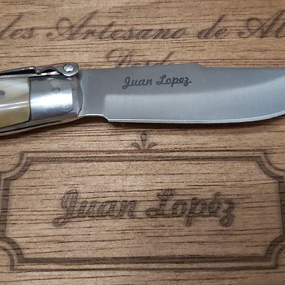 Albacete Navaja Teja Asta Toro 8,5 CM Personalizada con tu nombre.