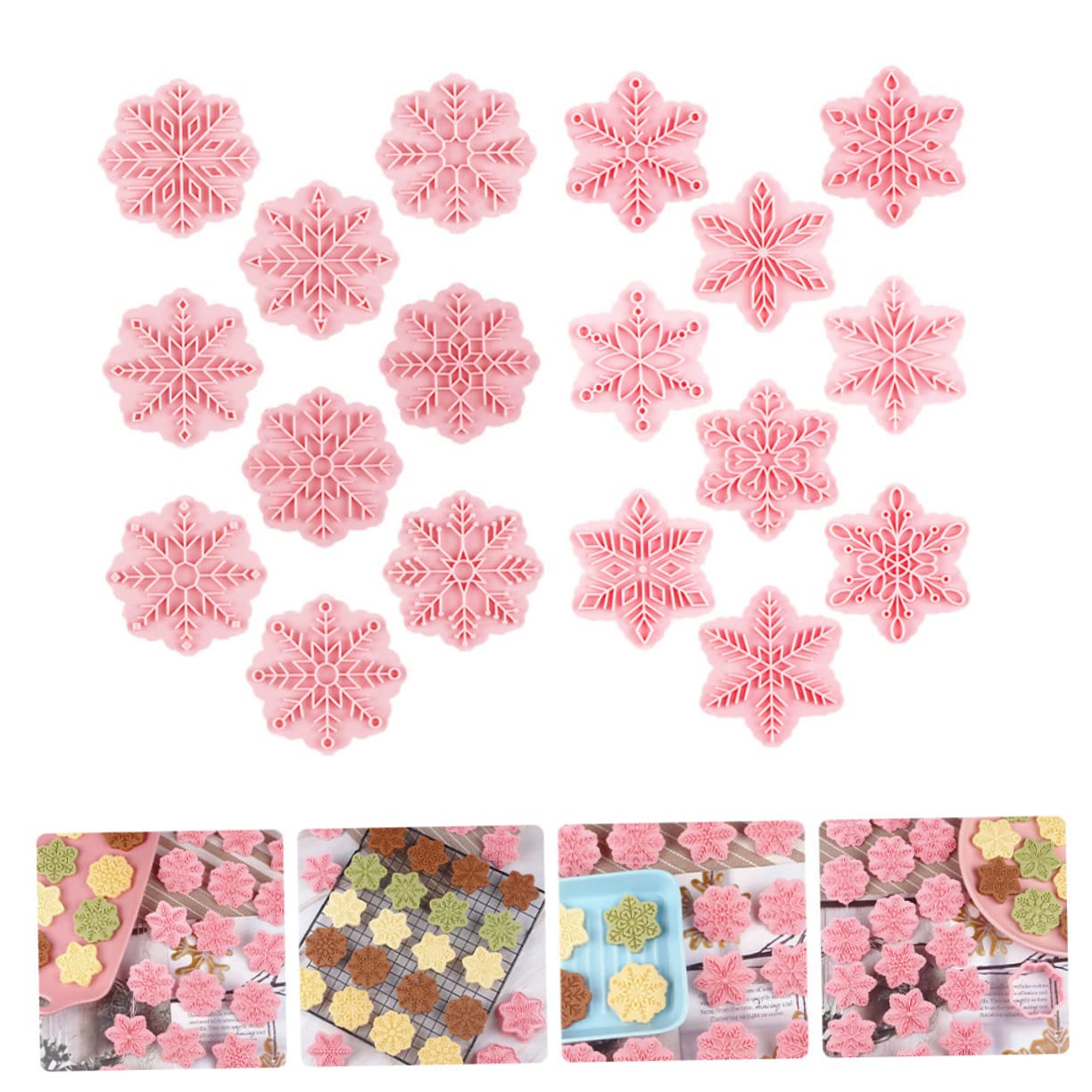 ABOOFAN Juego De 3 Cortadores Grandes De Galletas Navideñas Moldes De Prensa Para Repostería 18 Piezas X 3