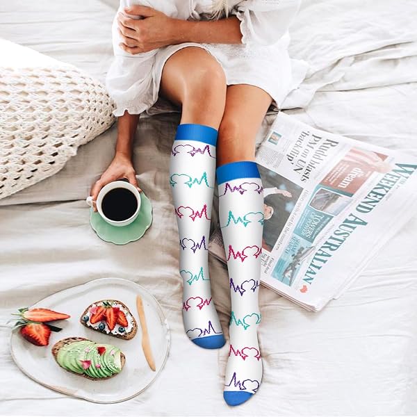 Bluemaple 6 Pack Copper Compression Socks for Women and Men Circulation-Best Support for Medical,Running,Nursing,Athletic in use