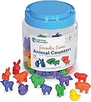 Vista 1 de Learning Resources Friendly Farm Animal Counters - 72 Pieces, Ages 3+, Toddler Toys, Preschool Supplies, Classroom Desk Pets, Educational Counting