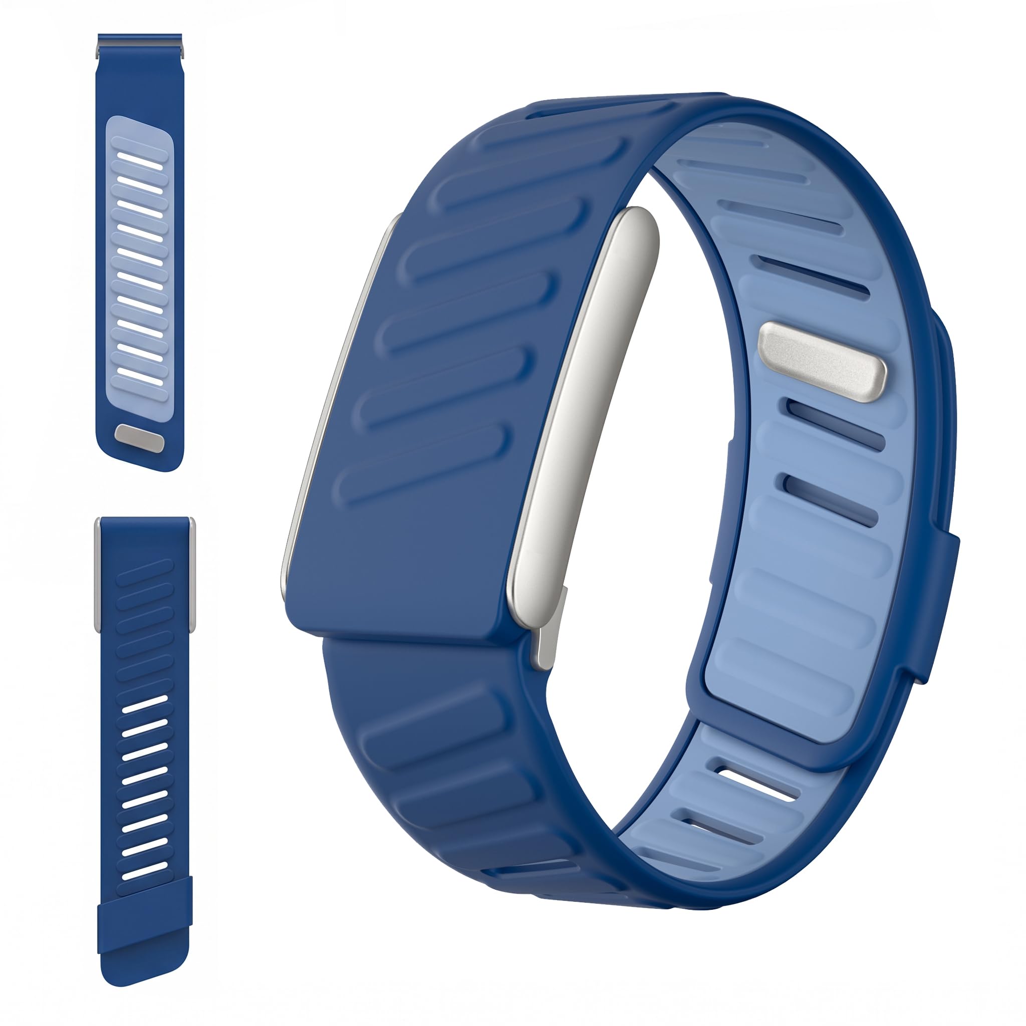 Replacement Sport Band Compatible with Whoop 5.0, Rugged Silicone Strap & Fitness Watchbands Accessories, Waterproof Anti-Slip Adjustable Wristband for Gym Training Athletes, Secure Fit, 130mm (Blue)