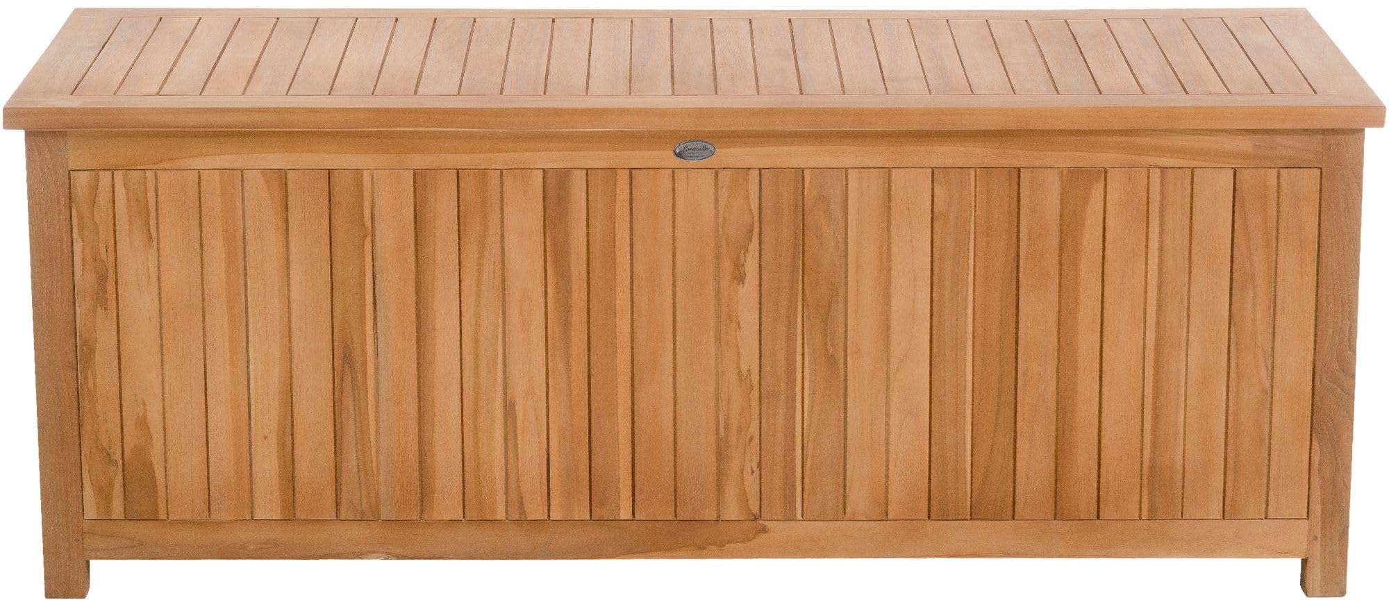 CLP Auflagenbox ODESSA aus Teakholz I Gartentruhe für Kissen und Auflagen I In verschiedenen Größen erhältlich, Farbe:teak, Größe:160 cm