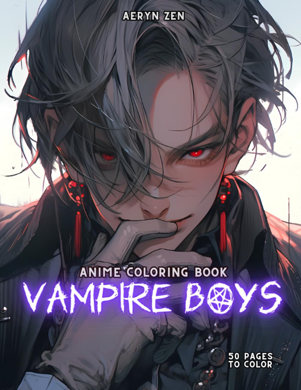 Anime Coloring Book: Vampire Boys: Manga Art & Anime Enthusiasts Stress Relief Adult Coloring Supernatural, Halloween, Autumn