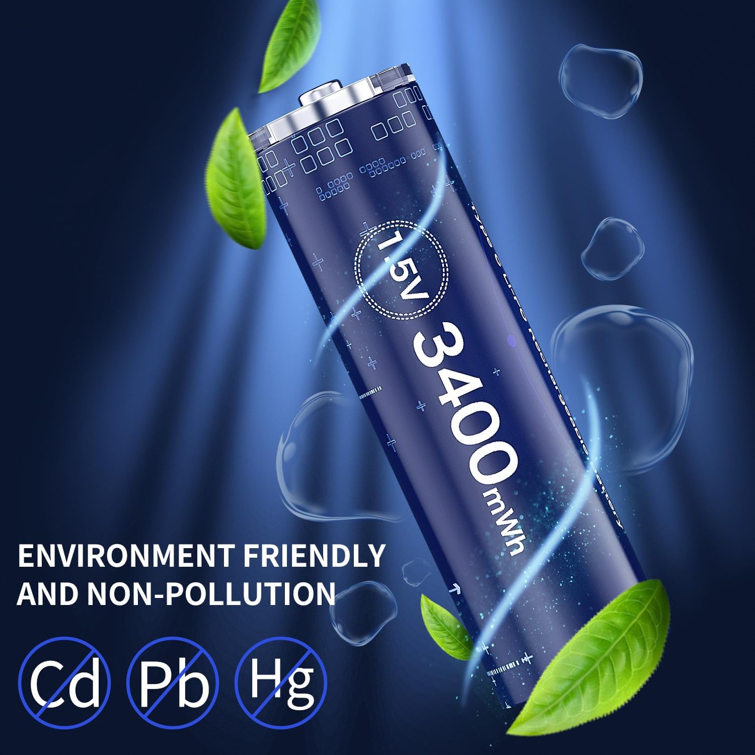 Deleepow Rechargeable AA Batteries USB 1.5V AA Lithium Rechargeable Batteries, 3400mWh 12 Pack of Lithium AA Battery with USB Cable 1500 Cycle