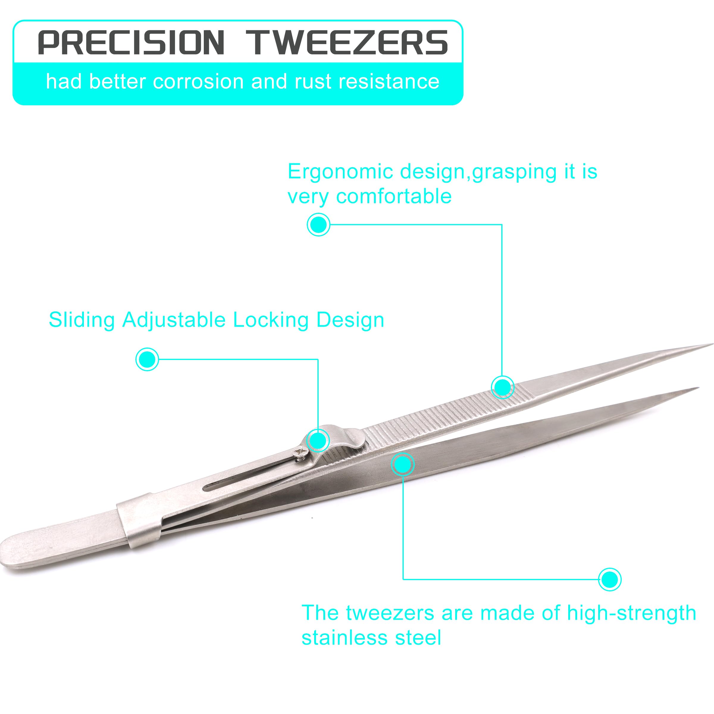 2 pinzette di precisione, strumenti per modellismo hobby, pinzette in acciaio inox piegate e dritte, per Gundam, modello militare in scala, parti in resina 3D, elettronica, Sodlering, fai da te