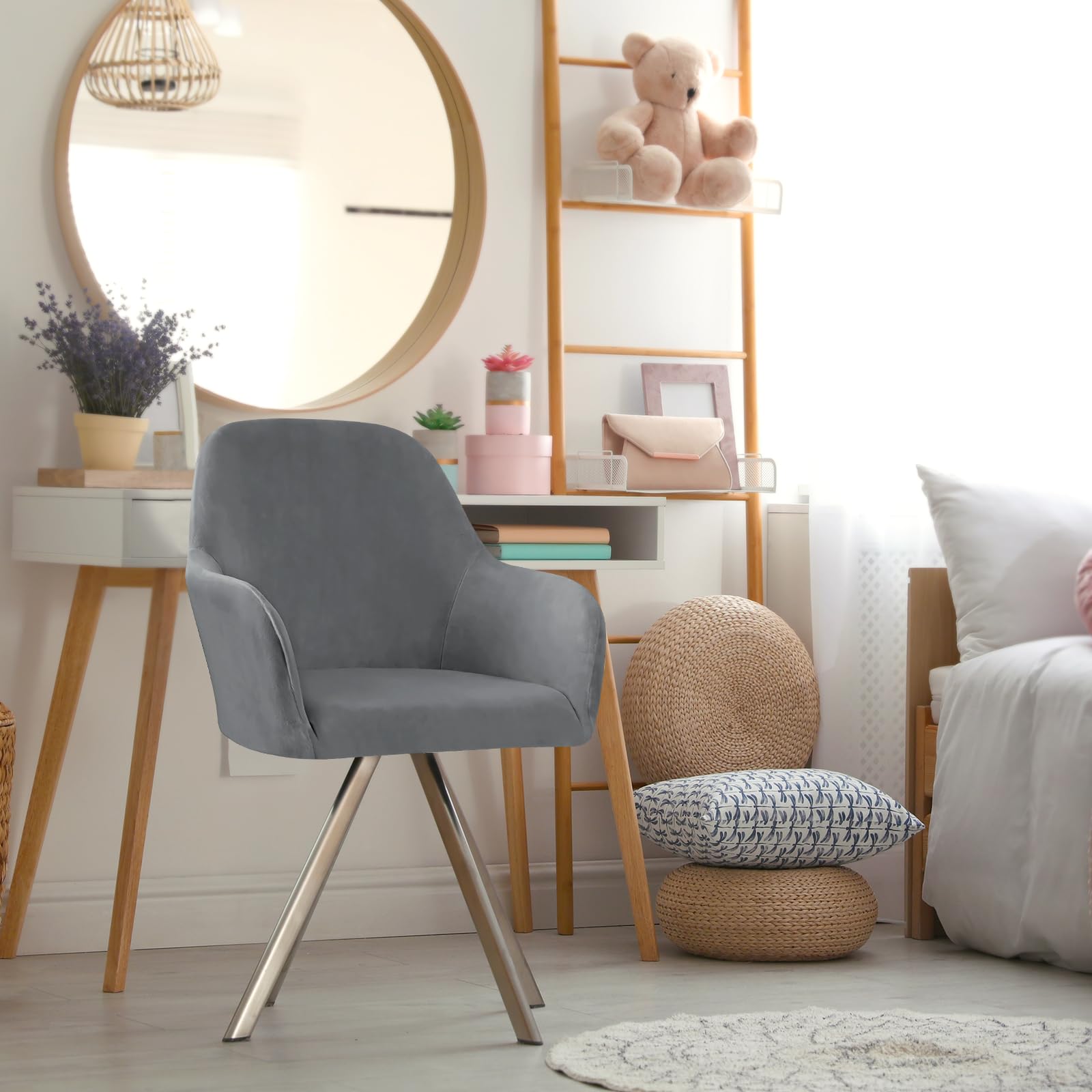 Betylifoy Housses de Chaise Scandinaves 4pcs, Housse de Chaise Élastique avec Accoudoir Extensible pour Salle à Manger Salon
