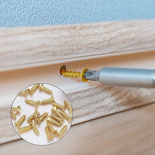 Miniatura 8 de Tornillo pequeño, BLUELEC - Tornillos para madera con acabado antioxidante de estilo antiguo para sujetar tablones, materiales plásticos o madera