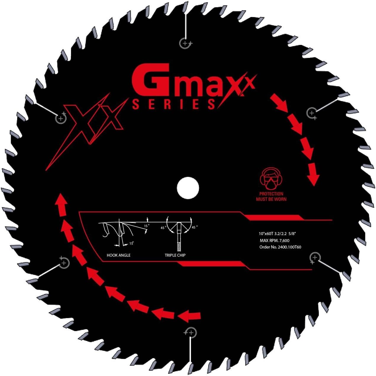 2400.100T60 10 -Inch 60 Teeth Carbide Tipped Particle Board Circular Saw Blade