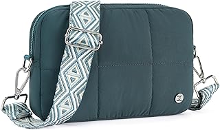 Telena Crossbody Bags for Women Cross Body Purse with Guitar Strap Lightweight Puffer Shoulder Bag for Travel