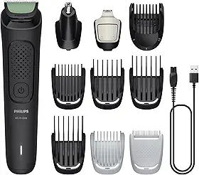 Aparador de Pelos Philips Multigroom 3000 Series, 10 em 1, Barbeador Elétrico para Rosto, Cabeça e Corpo, MG3931/15