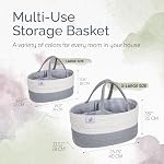 KiddyCare Panier de caddy de couches tissées avec poignée de l'ardoise de caddy panier de couches avec les séparateurs pour bébé garçon/fille, sac de cantate de couches pour mauvais rangement pour voiture