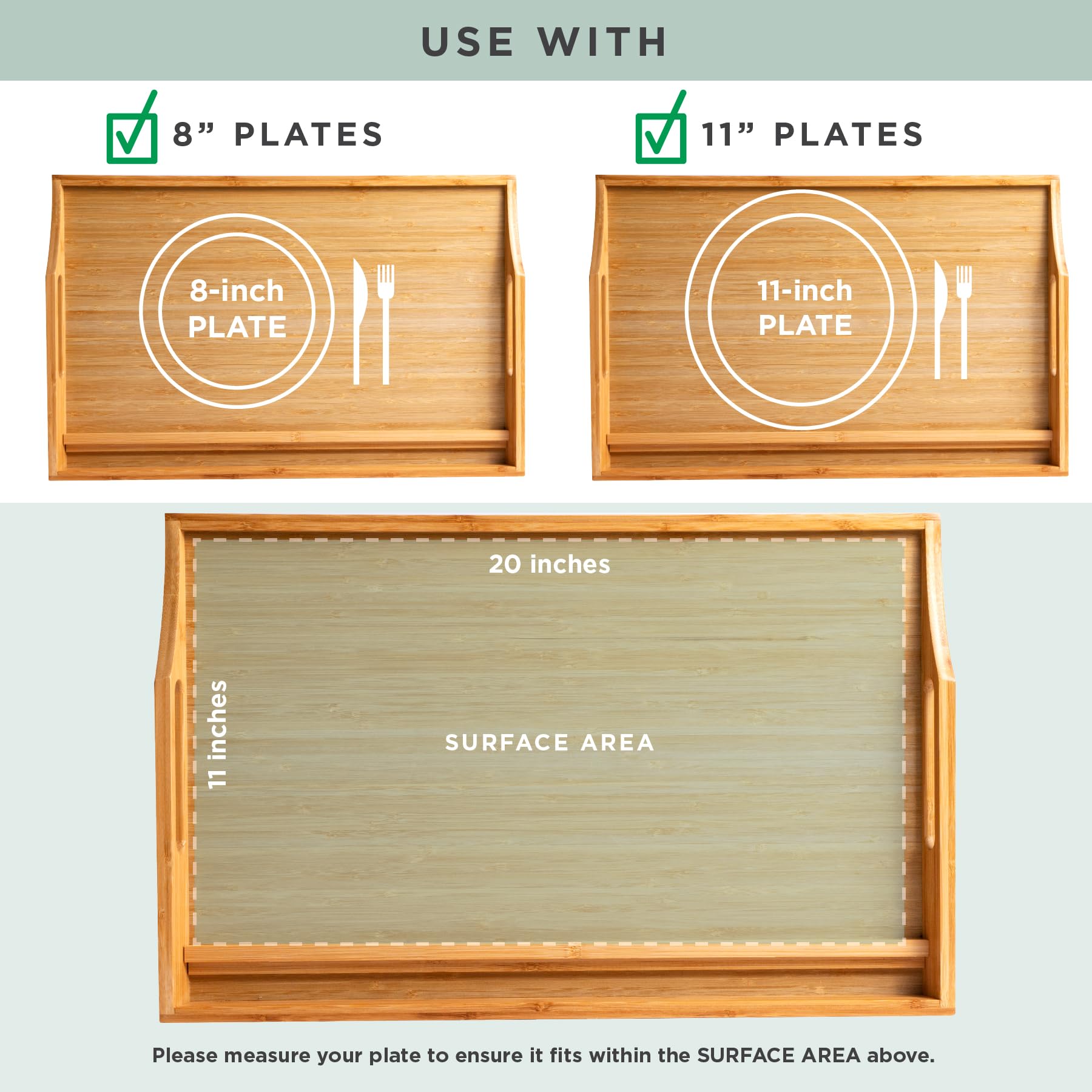 ROSSIE HOME Bamboo Bed Tray with Phone Holder, Extra Large Lap Desk for Laptops up to 17.3 Inches – Natural – Style No. 78107