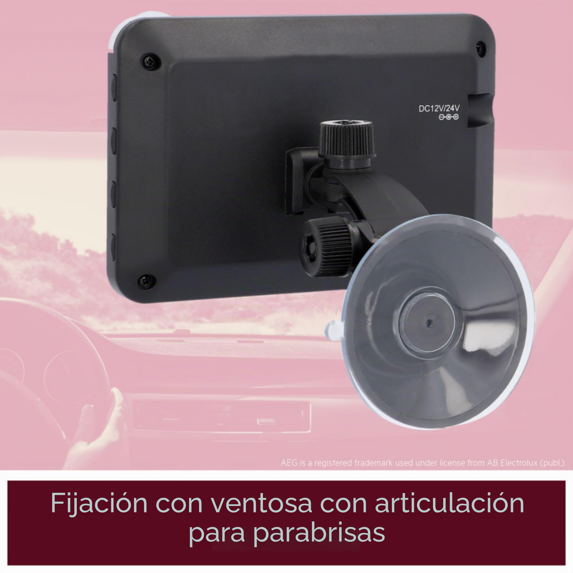 AEG Cámara de marcha atrás digital inalámbrica con energía solar, ayuda de estacionamiento, con transmisor de radio, pantalla LCD dual, resistente al agua, visión nocturna