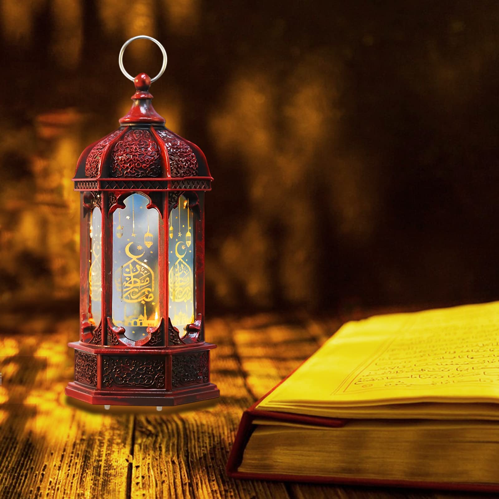 Lanterne Ramadan In Ferro E Vetro, Lampada Sospesa A Forma Di Moschea, Decorazione Per Eid E Musulmani