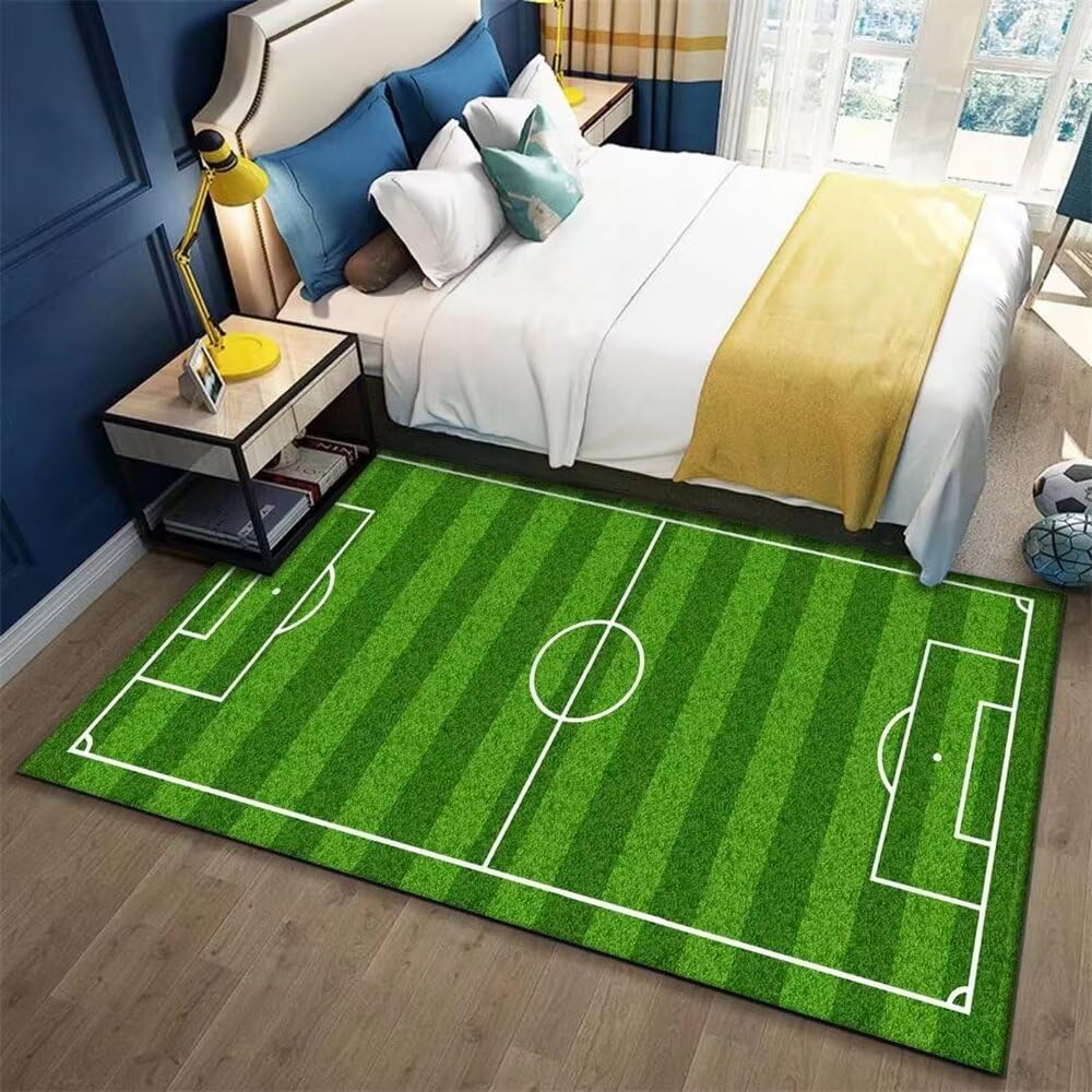 Tapis de ménage de la chambre football vert 80X160CM anti-poussière enfant