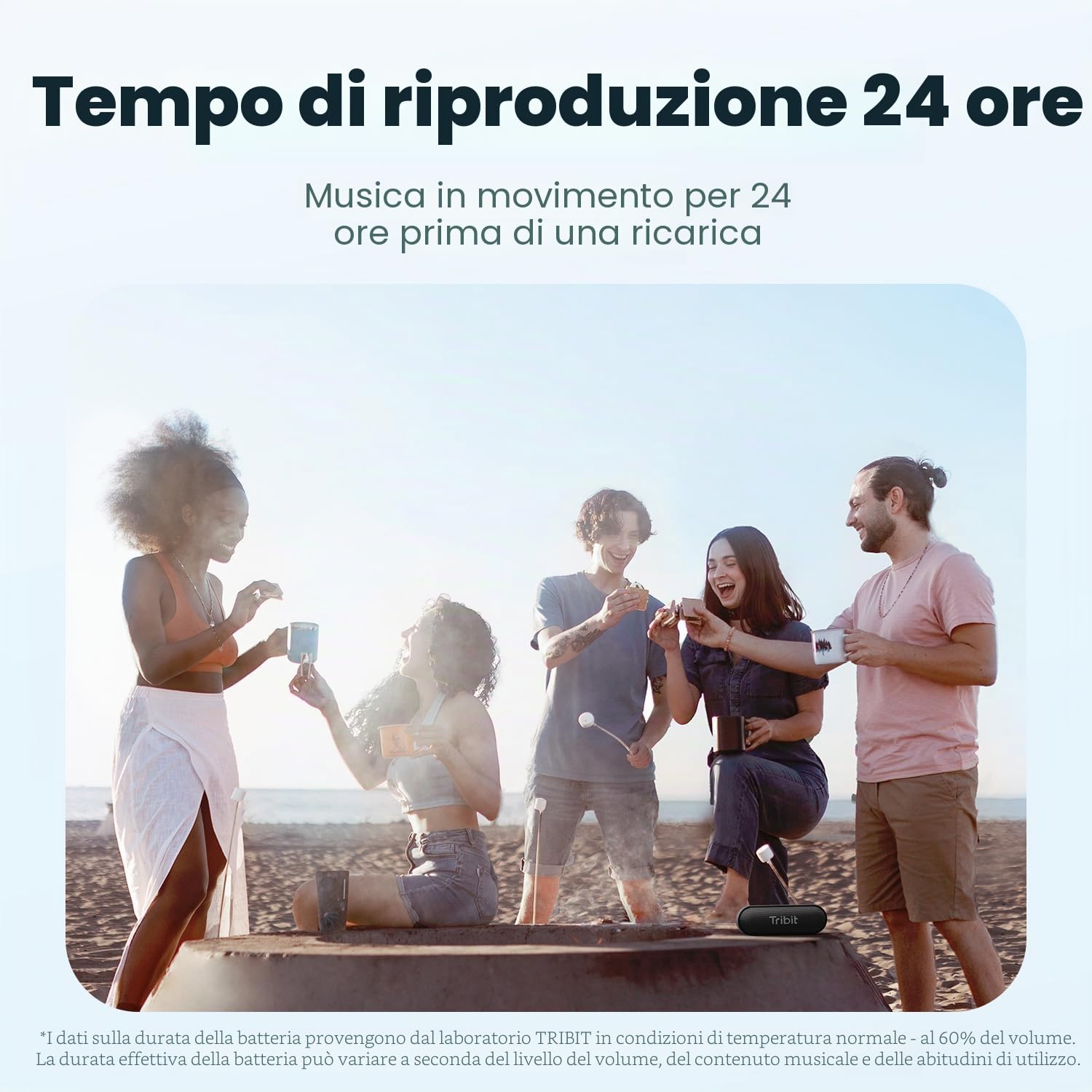 Tribit Casse Bluetooth, Altoparlante Bluetooth Impermeabile IPX7 cassa usb portatile con Basso+ Esclusivo 20 Ore Gioco speaker portatili per Giardino, Festa, Auto, Viaggio, Spiaggia | bassi intensi, IPX7 impermeabile, wireless, BT 5.3, EQ, TWS, microfono