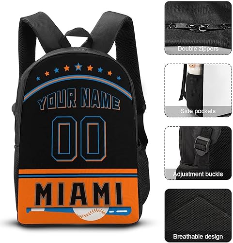 Miniatura 2 de Rixeucey Mochila personalizada Houston de 3 piezas, bolsa para portátil, bolsa de almuerzo, nombre personalizado, número de regalo, para niños,
