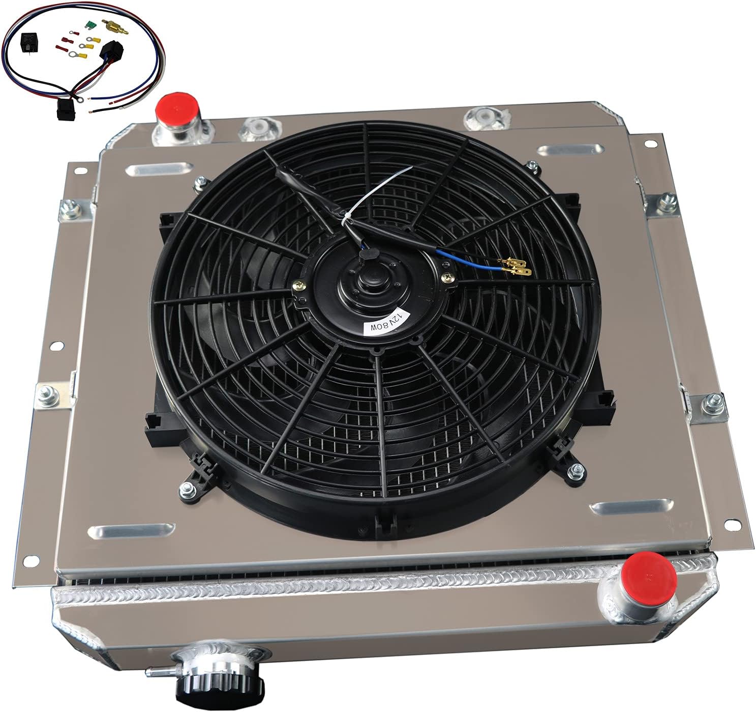 3 Row Core Radiator+Shroud Fan+Relay For 1958-1984 Toyota Land Cruiser FJ40 FJ45 BJ42 BJ60 1960 1962 1965 1967 1969 1972 1975 1978 1982 All Aluminum Radiators