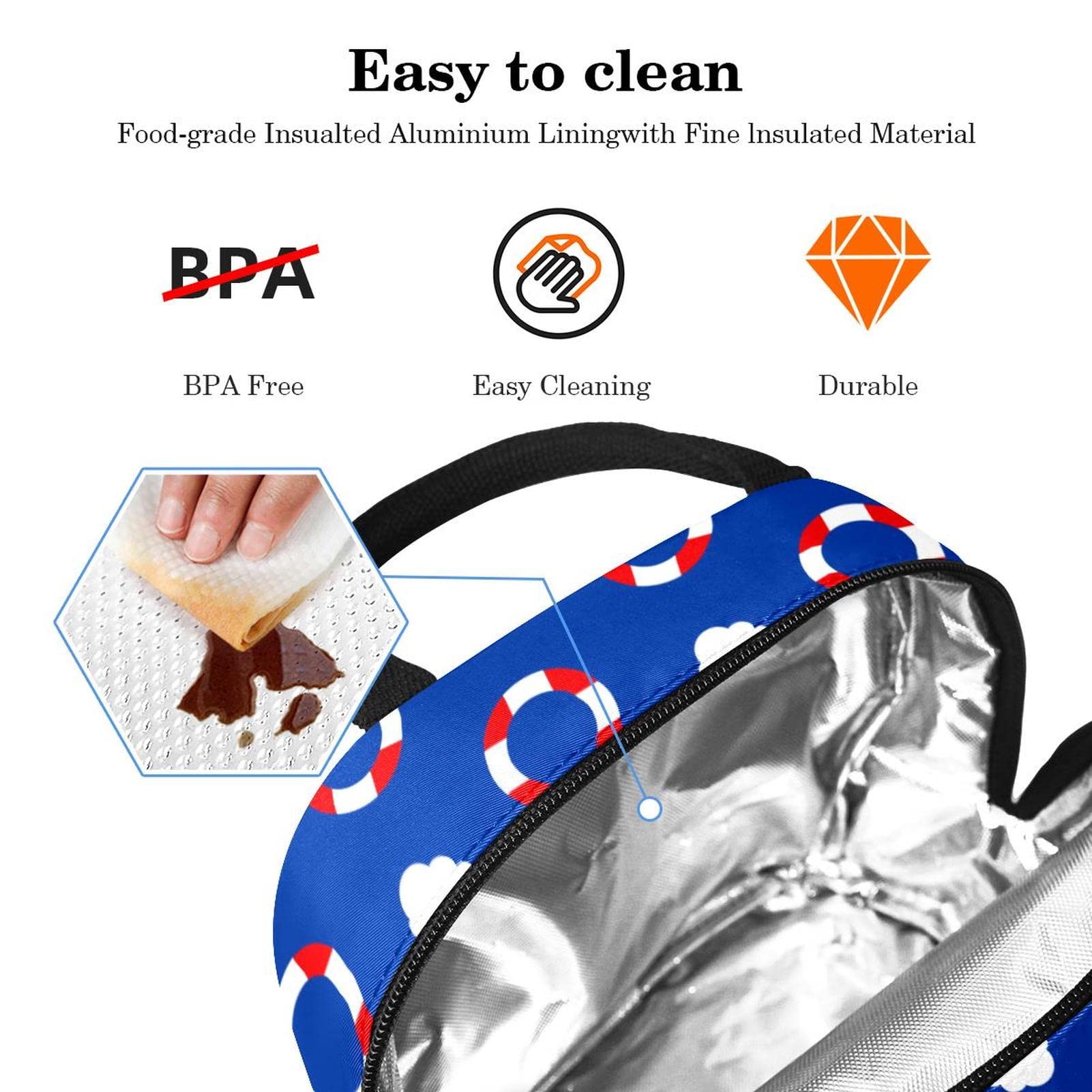 Lunch Tote tas voor vrouwen, geïsoleerde koeltas thermische lekvrije bento tas lunch organizer voor kinderen meisjes mannen school kantoor reizen - sport rugbypatroon
