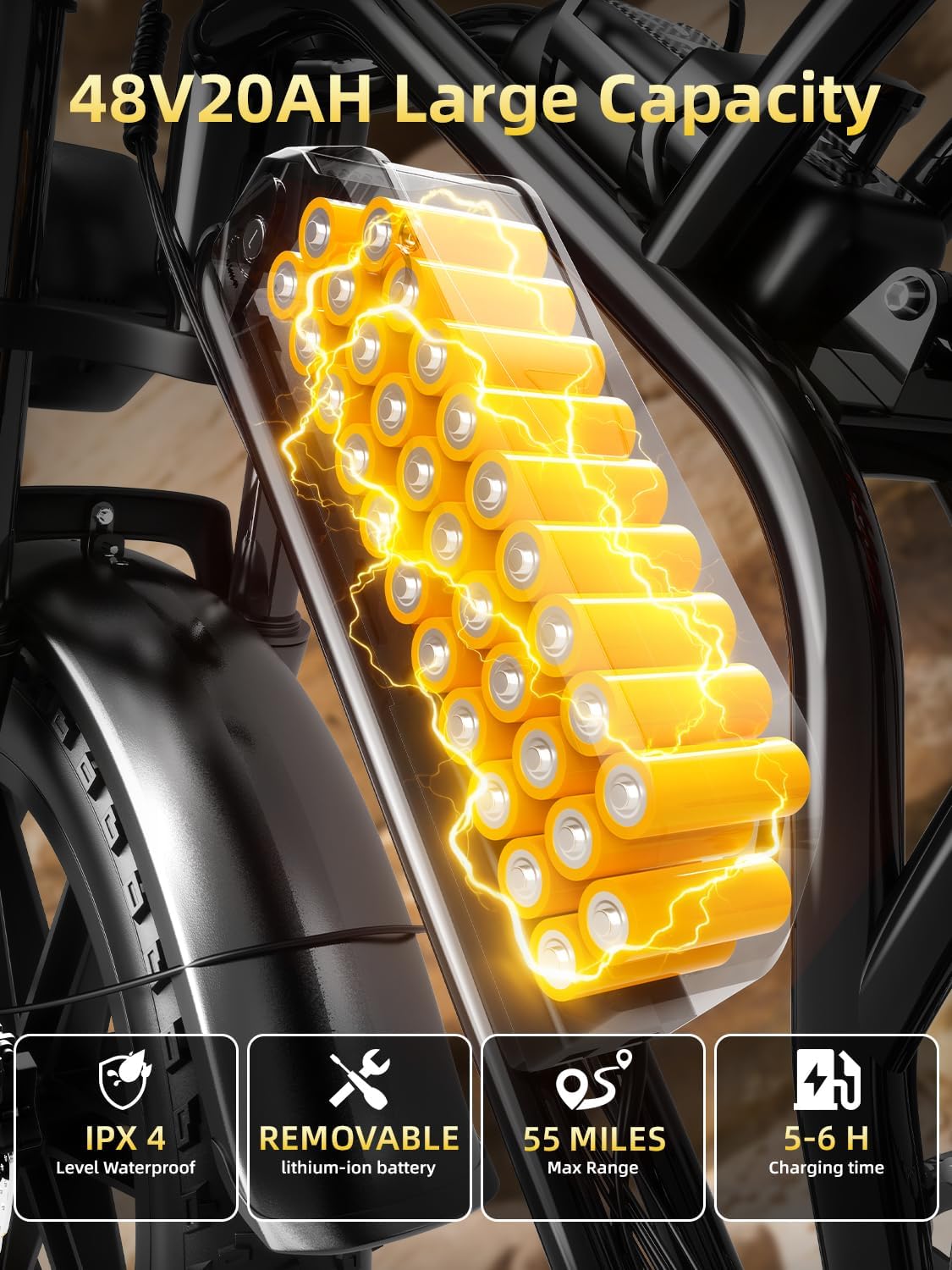 Rideon Electric Bike, 1500W Ebike for Adults, 32 MPH, 20 Fat Tire Electric Motorcycle,48V 13AH/20AH/25Ah Removable Battery Rideon Electric Bike, 1500W Ebike for Adults, 32 MPH, 20 Fat Tire Electric Motorcycle,48V 13AH/20AH/25Ah Removable Battery