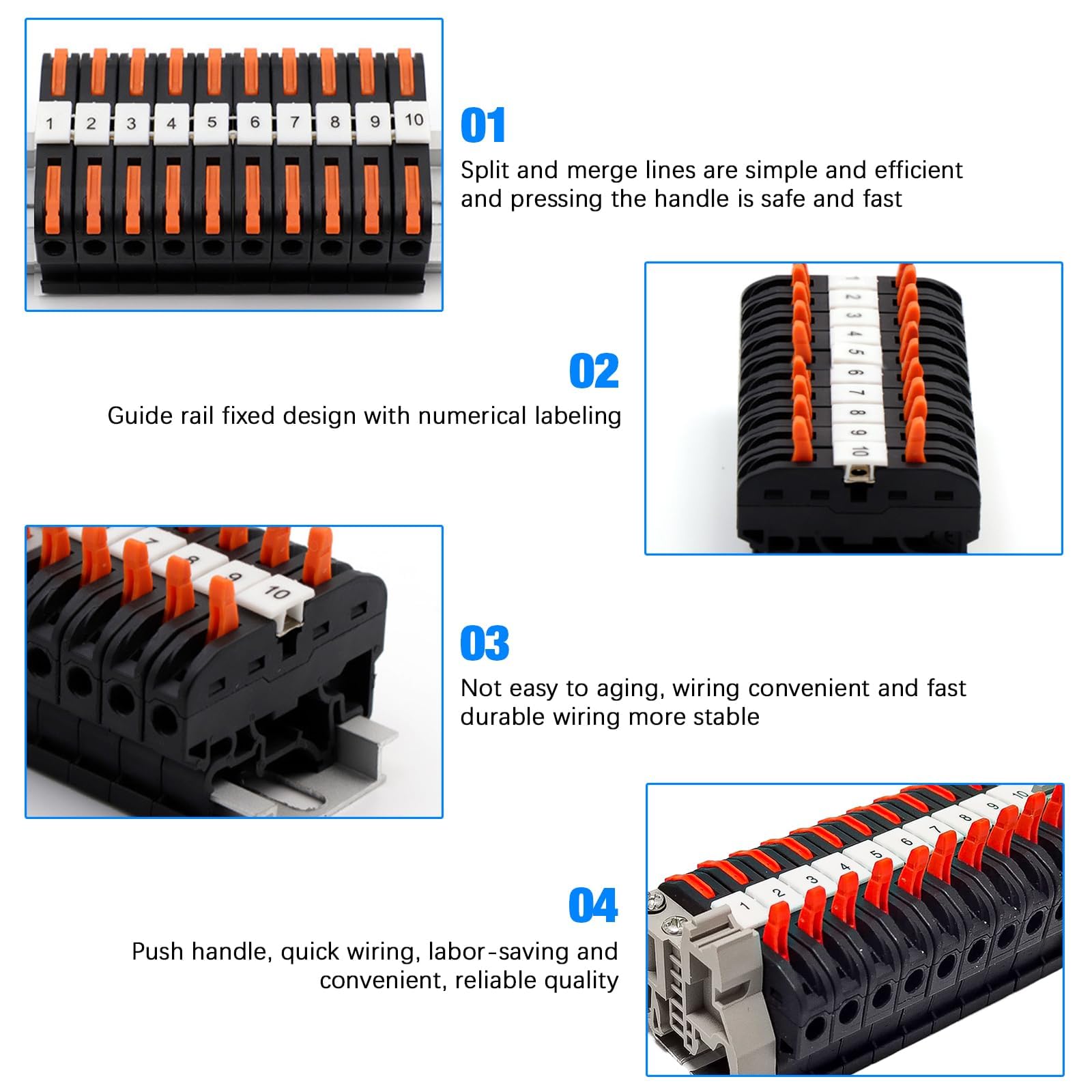 60 Piezas Conectores Electricos Rapidos Carril Din, Empalmes Cables Electricos, PCT-211 Bornas de Conexion Electrica, Terminales Electricos, Clemas Electricas Rapidas, para Cableado Rápido