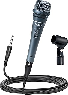 CAROL Sigma-plus2 XLR Wired Vocal Microphone – Dynamic Supercardioid Mic with Dual Shock Mount Tech for Singing, Rock & Metal Band Performances, Includes Mic Clip, 14.8ft XLR Cable & On/Off Switch
