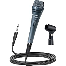 CAROL Sigma-plus2 XLR Wired Vocal Microphone Dynamic Supercardioid Mic with Dual Shock Mount Tech for Singing, Rock & Metal Band Performances, Includes Mic Clip, 14.8ft XLR Cable & On/Off Switch