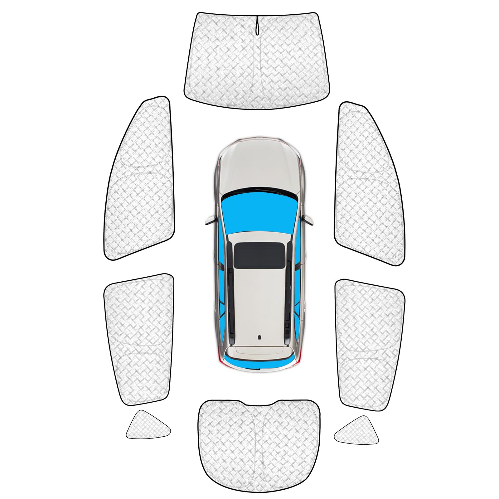 KMF 8pcs Full Window Sun Shades for Subaru Outback Wagon Accessories 2015-2019, Custom Fit Privacy Car Window Covers for Windshield Side Rear, UV Block and Blackout for Camping Outdoor