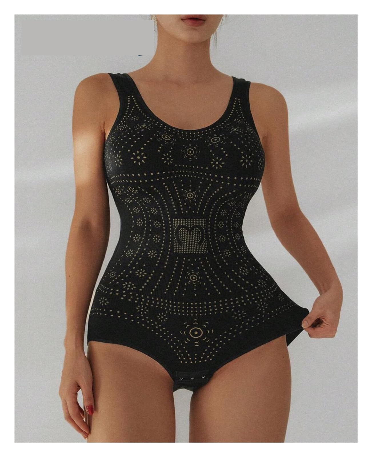 Faja Moldeadora de Talla Grande para Mujer, Body con Entrepierna Abierta, Ropa Interior Adelgazante Estampada, corsé Moldeador posparto sin Costuras, Talla 5XL (XSS)