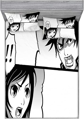 Miniatura 374 de Ambesonne Juego de sábanas bajeras y fundas de almohada occidentales, sombrero de vaquero con temática del salvaje oeste y cuerda de ganadería vieja