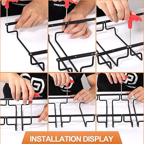 Miniatura 3 de Uten Estante para copas de vino debajo del gabinete, soporte para copas de vino, soporte de hierro para copas de vidrio, organizador de